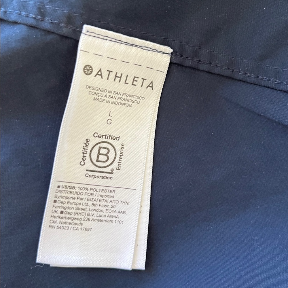 Athleta Oversized Performance Top Blouse Sz Large Navy Blue - Picture 6 of 7